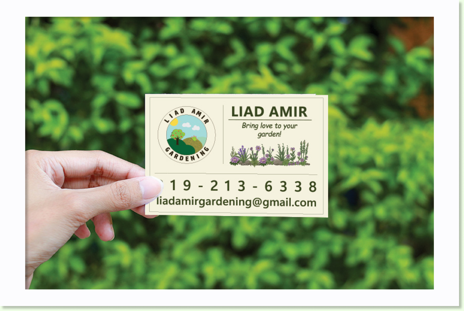 Liad Amir Gardening business card mockup